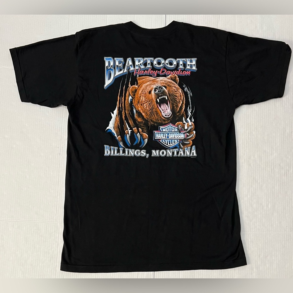 Vintage Harley Davidson Large Shirt Billings Montana Beartooth Holoubek Usa Bear